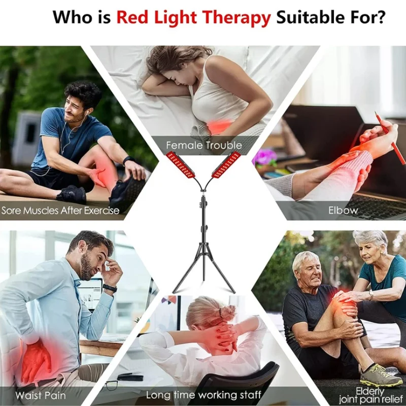 LED Red Light Therapy Lamp Infrared Light Therapy with Stand 660nm Redlight and 850nm Near Infrared Device for Skin Care