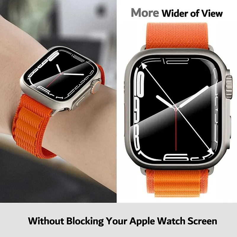 Premium Protective Case with Glass Screen Protector for Apple Watch - 2-Pack Bumper Cover