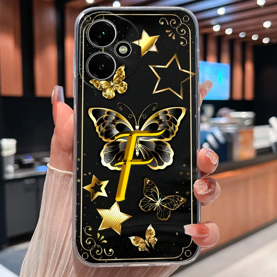 Luxury Letters Pattern Soft TPU Clear Silicone Anti-Drop Phone Case