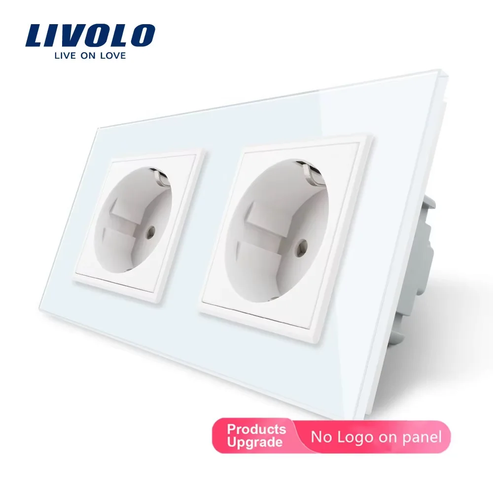 Black Crystal Glass Wall Power Socket Outlet