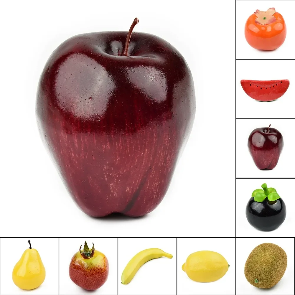 Artificial Fruits Simulated Plastic Fruit Model Decoration For Home Kitchen Tabletop Decor Kids Toy Lemon Banana Mango Kiwifruit artificial fruits and vegetables