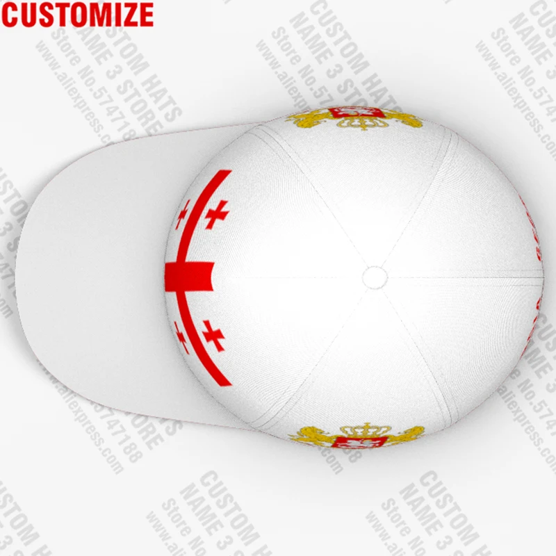 Georgia Male Youth Diy Free Made Name Number Geo Nation Flag Ge Print Photo Georgian Republic Country Baseball Cap