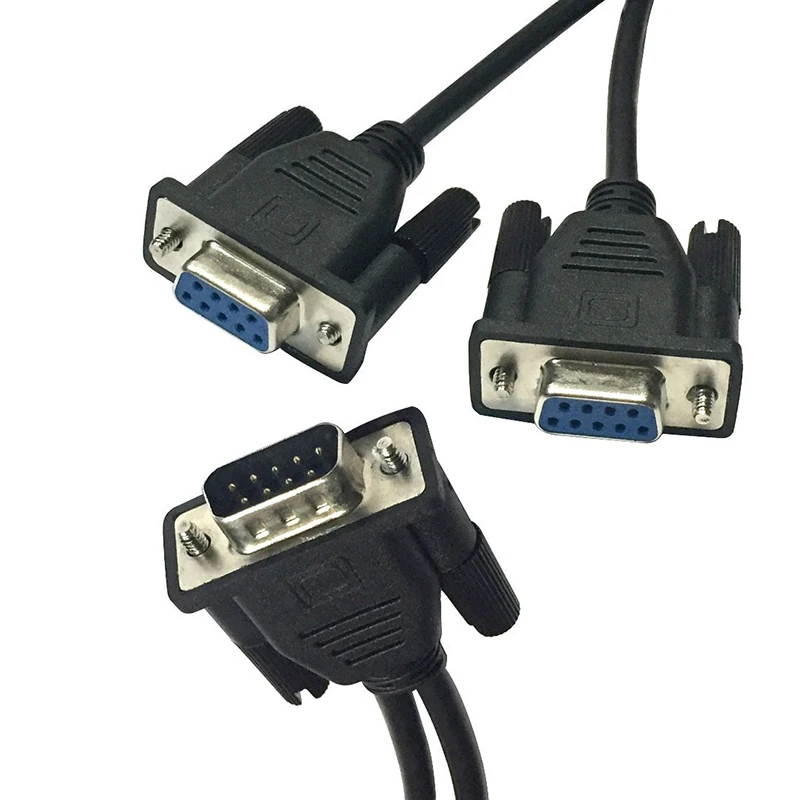 Data Cable Male to Female for Cash Register POS Display Serial Cable Splitter Directly Connected COM 2 in 1 DB9 9Pin 1 to2 Rs232