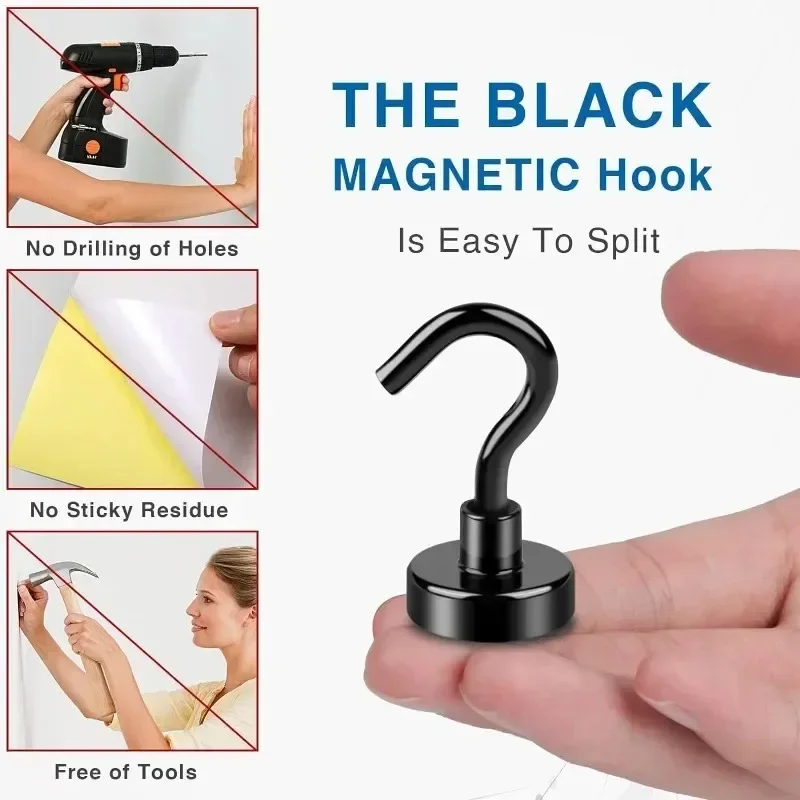 Super Strong Powerful Neodymium Magnet Hook Salvage Magnet Sea Fishing Equipments Holder Pulling Mounting Pot with Ring Hooks