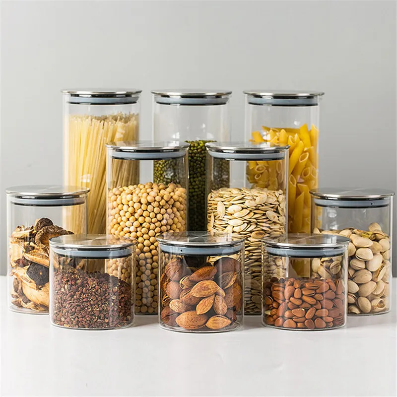 Buy Wholesale China Kitchen Large Airtight Bulk Borosilicate Glass Food  Storage Container Jars With Lids & Glass Food Storage Container Jars at USD  3.5