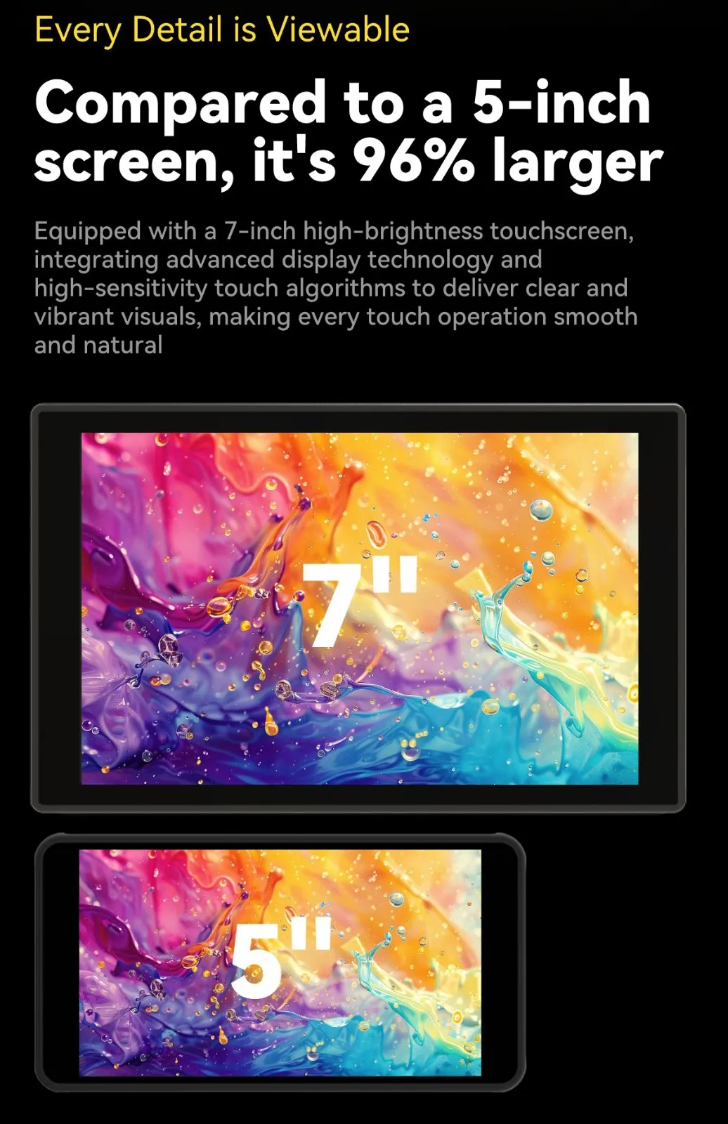 HD7T 7 inch Touch Screen DSLR Camera Field Monitor, 1000 Nits High-Bright, Video