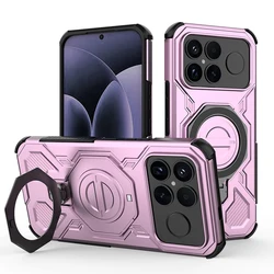 Military Grade Shockproof Case with Magnetic Stand Holder and Hard Cover for Redmi K80 Ultra (Purple)