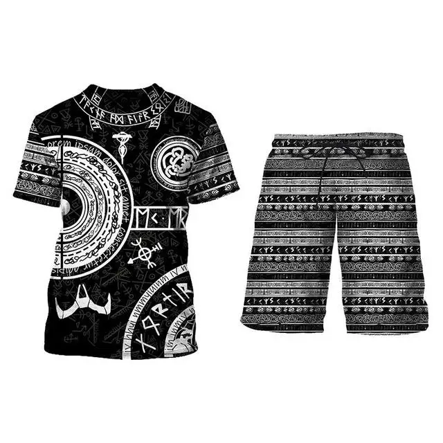 

3D Printed Men's T-shirts Knights Templar Shorts Sets Summer Jogging Sportswear Tracksuit O-Neck Short Sleeve Men Clothing Suit