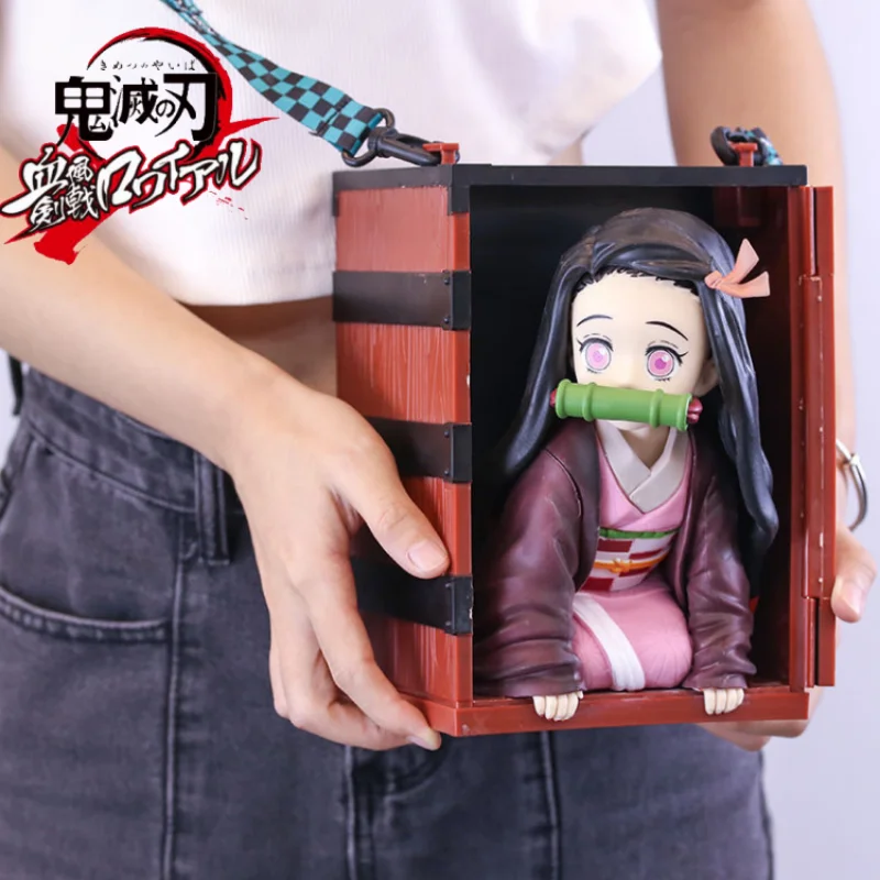 In Magazzino Hot Anime Action Figures Demon Slayer Model Toys Kimetsu No Yaiba Kamado Nezuko Popcorn Bucket Pvc Collection Deco Gift