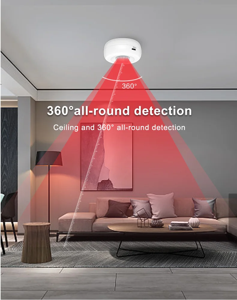 Tuya WiFi Light + PIR Motion Sensor Smart Home Infrared Passive Detector Smart L