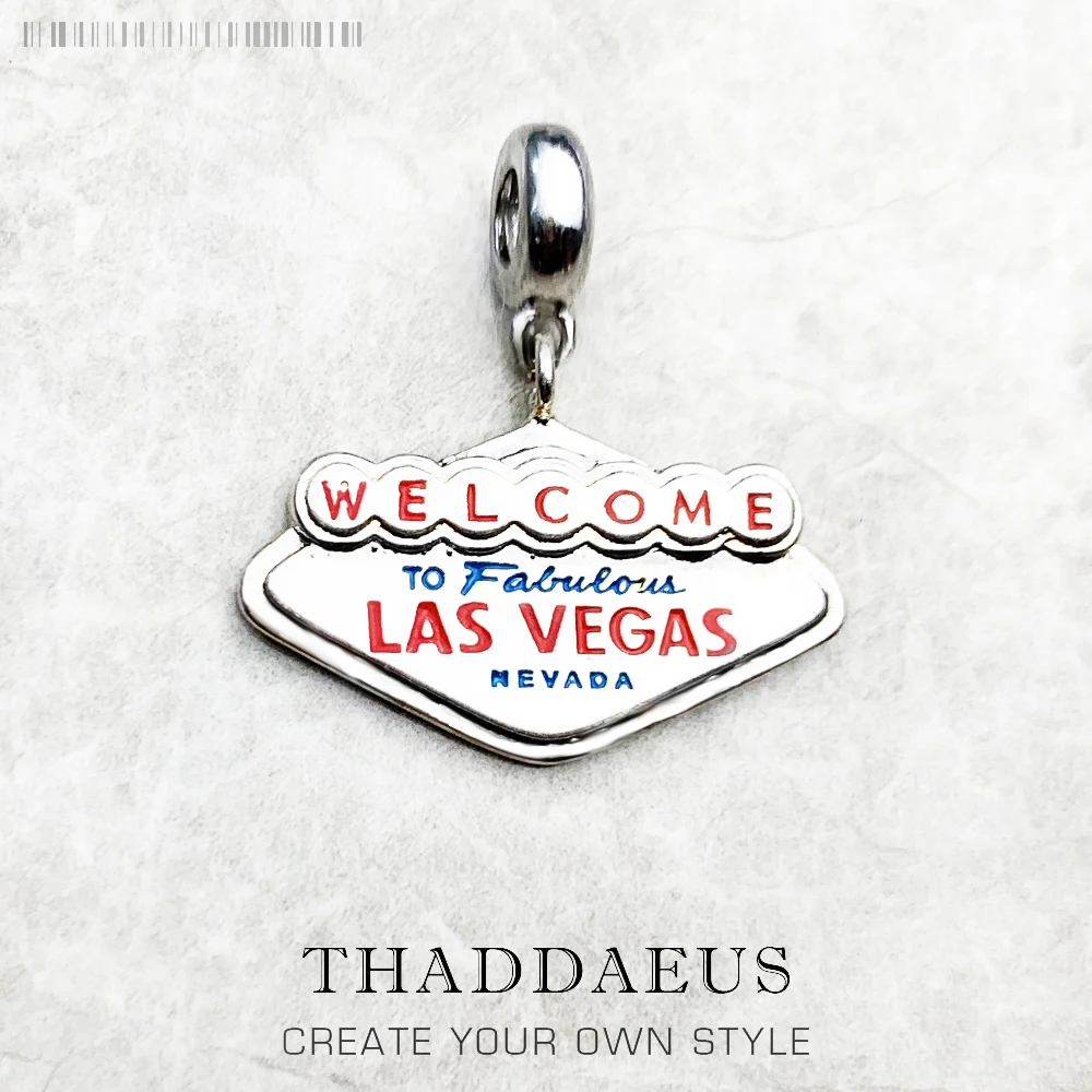 LAS VEGAS NEVADA 925 Sterling Silver Charm DIY Handmade Fashion Jewelry