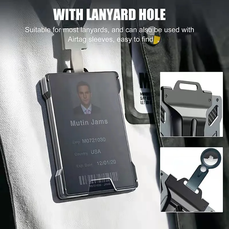 미니멀리스트 슬림 지갑, 머니 클립 포함, 앞주머니 RFID 차단 지갑, 현금 홀더, 신용카드 홀더, 남성용 신분증 홀더
