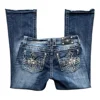 Gothic Trend Harajuku Retro Embroidery Pattern Slim Jeans Women's New Stretch Hot Girl Flare Pants Autumn Y2K Trendy Trousers 1