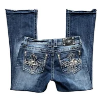 Gothic Trend Harajuku Retro Embroidery Pattern Slim Jeans Women's New Stretch Hot Girl Flare Pants Autumn Y2K Trendy Trousers 1