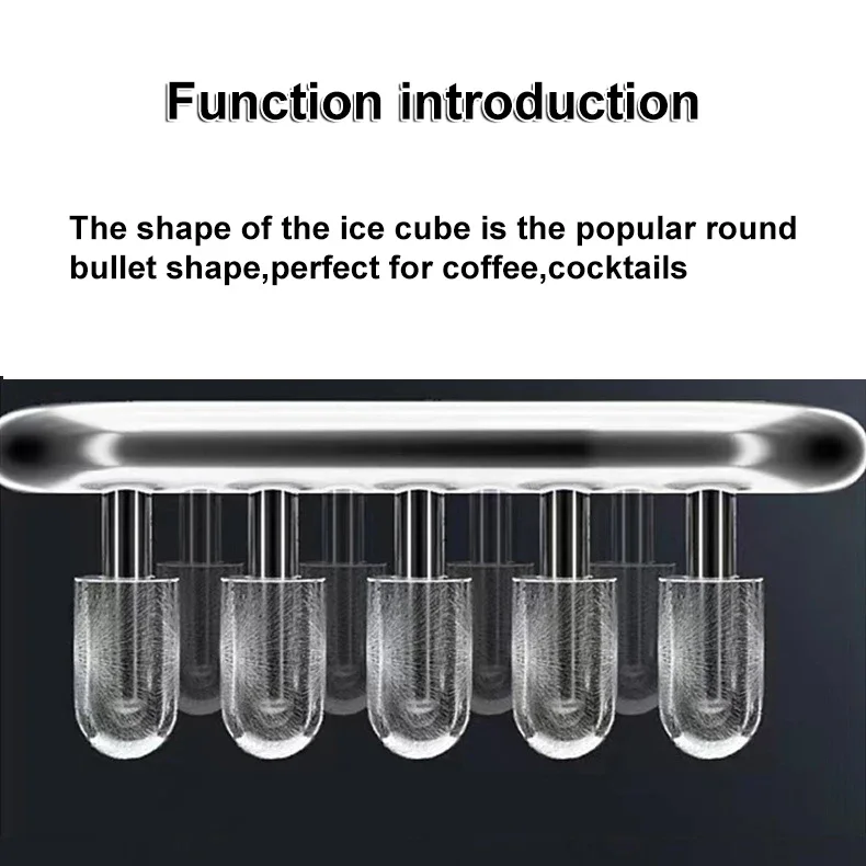 Home Ice Makers Machine Top Portable 2 Sizes Bullet Ice Cubes in 6 Mins 31lbs/Day with Basket Digital Controls LED Indicators