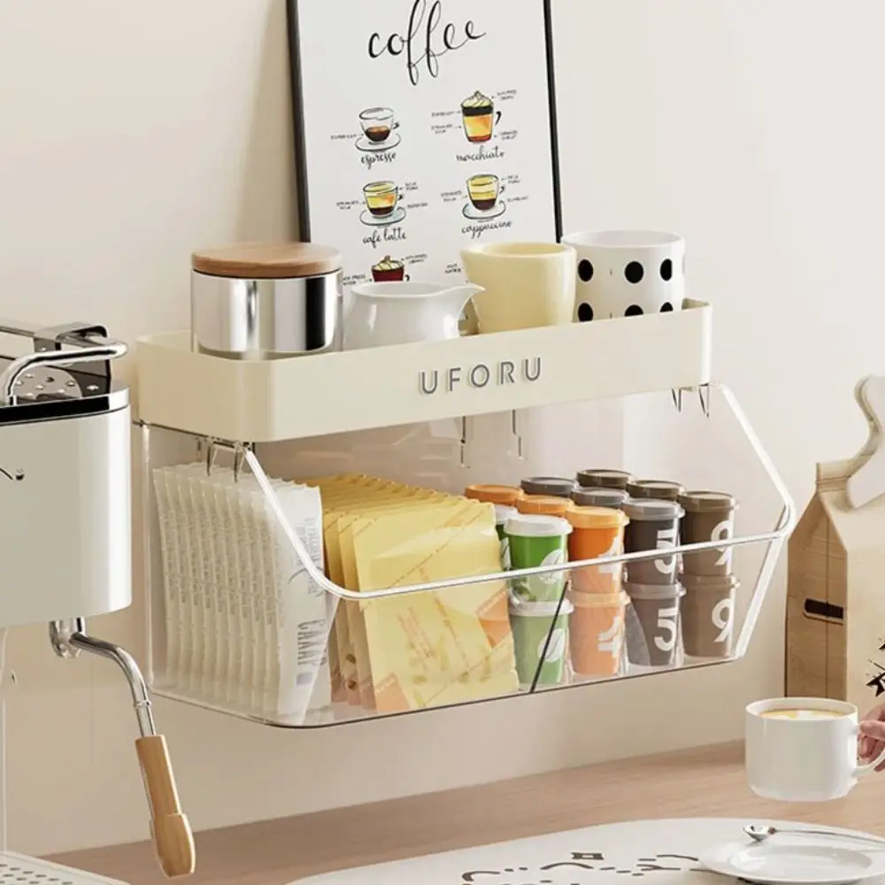 Description Picture 6 of itemWall-mounted Condiment Jar Storage Rack Space-saving Durable Kitchen Organizer Rack Plastic Ginger Garlic Storage Box