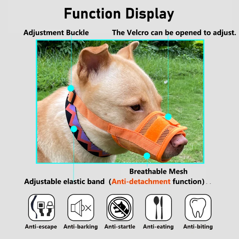 Adjustable No-Bite Dog Muzzle 3