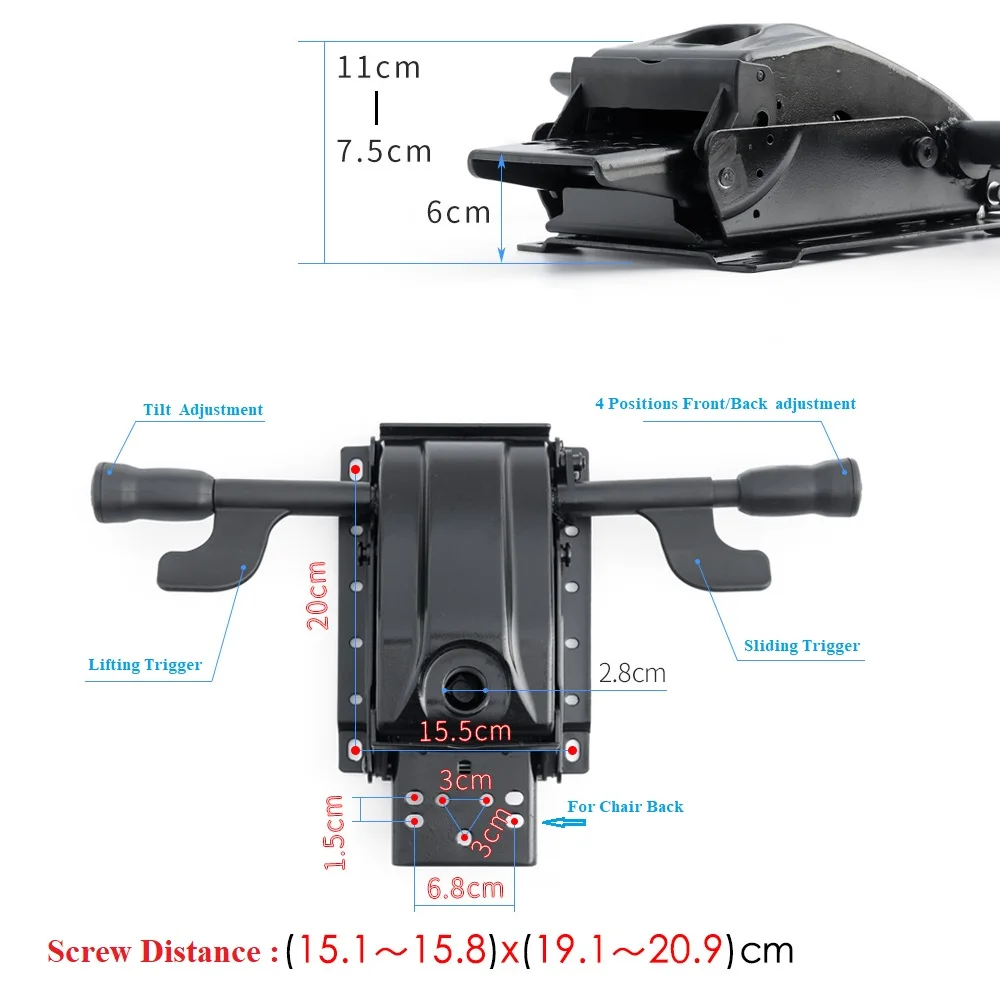 Office Game Chair Forward Backward Sliding Tilt Control Seat Mechanism Plate Replacement