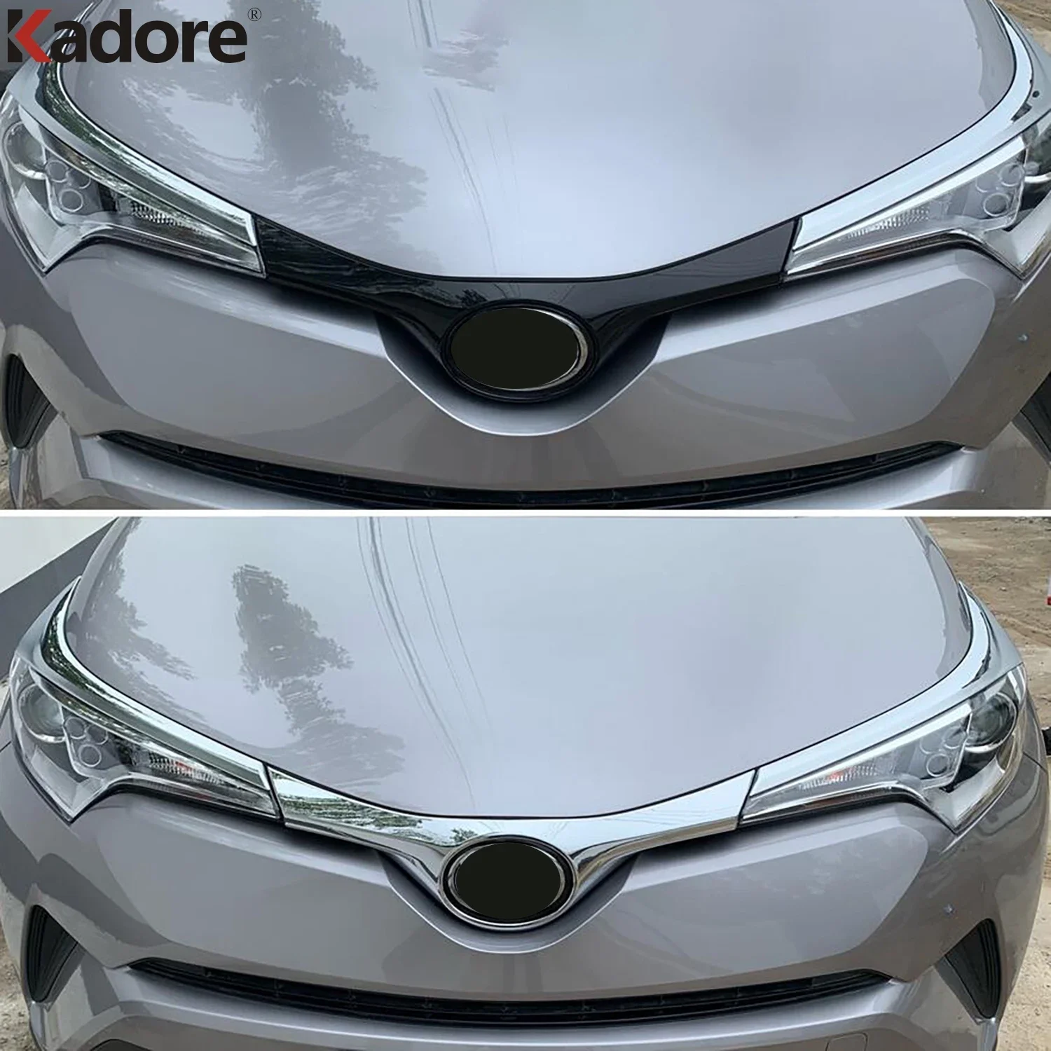 

For Toyota C-HR CHR 2016 2017 2018 2019 Chrome Front Grille Cover Trim Molding Garnish Protector Sticker Car Accessories