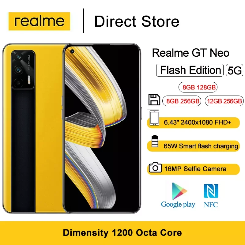 Смартфон Realme GT Neo 6 43 дюйма FHD + 256 ГБ 64 мп 65 Вт | Мобильные телефоны и аксессуары