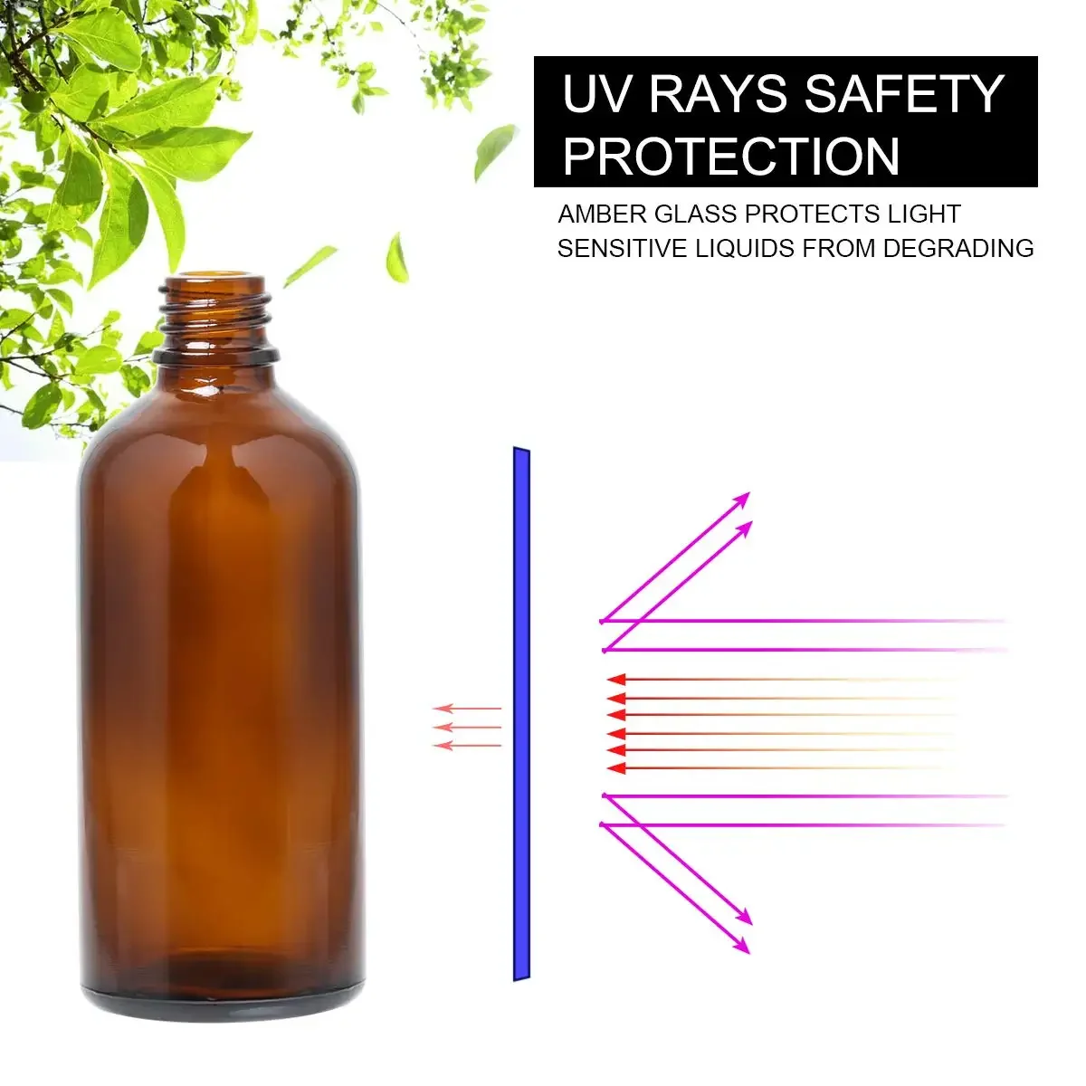 Perfume Bottle 1pcs 5ml-100ml Amber Glass Sprayer Atomize Travel Refillable Bottles Essential Oil Containers