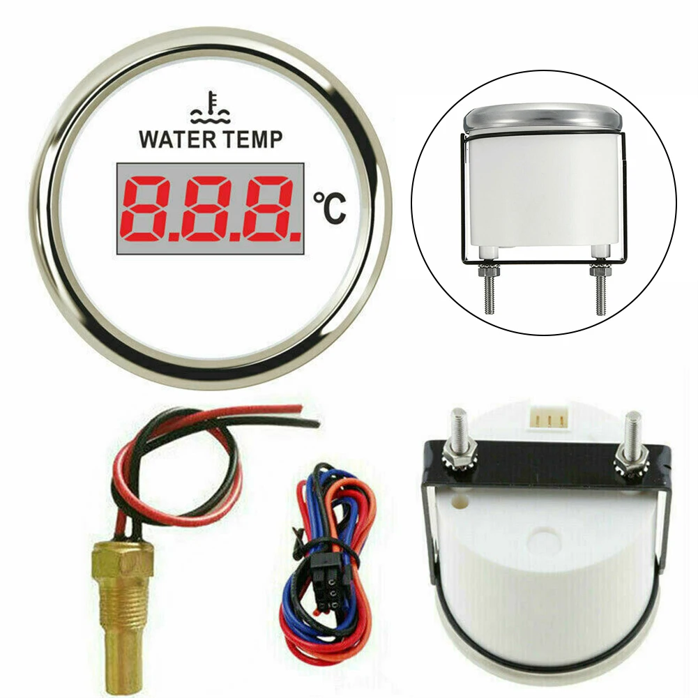 

Digital Water Temp Gauge With Sender 40-120C 287.4-22.4ohms For Car Marine White Car Water Temp Gauge Cable Car Accessories