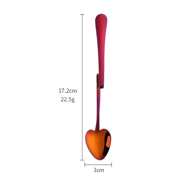1 Pcs Coffee Spoon Honey Shape Creative Tea Coffee Cup Hanging Spoons Stainless Steel Rose Gold Heart Teaspoon