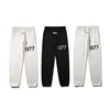 Essential American Style High Street 1977 Flocking Printing Fleece-Lined Casual Versatile Loose Fit Men's Trousers 1