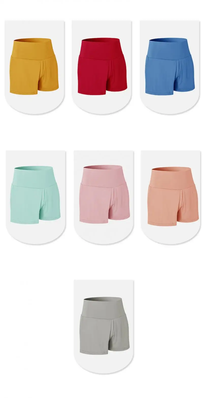Women Sport Shorts Loose High Waist Sexy Fitness Running Dance Yoga Tennis Golf Fake Two-piece Anti- Embarrassment Shorts MM409