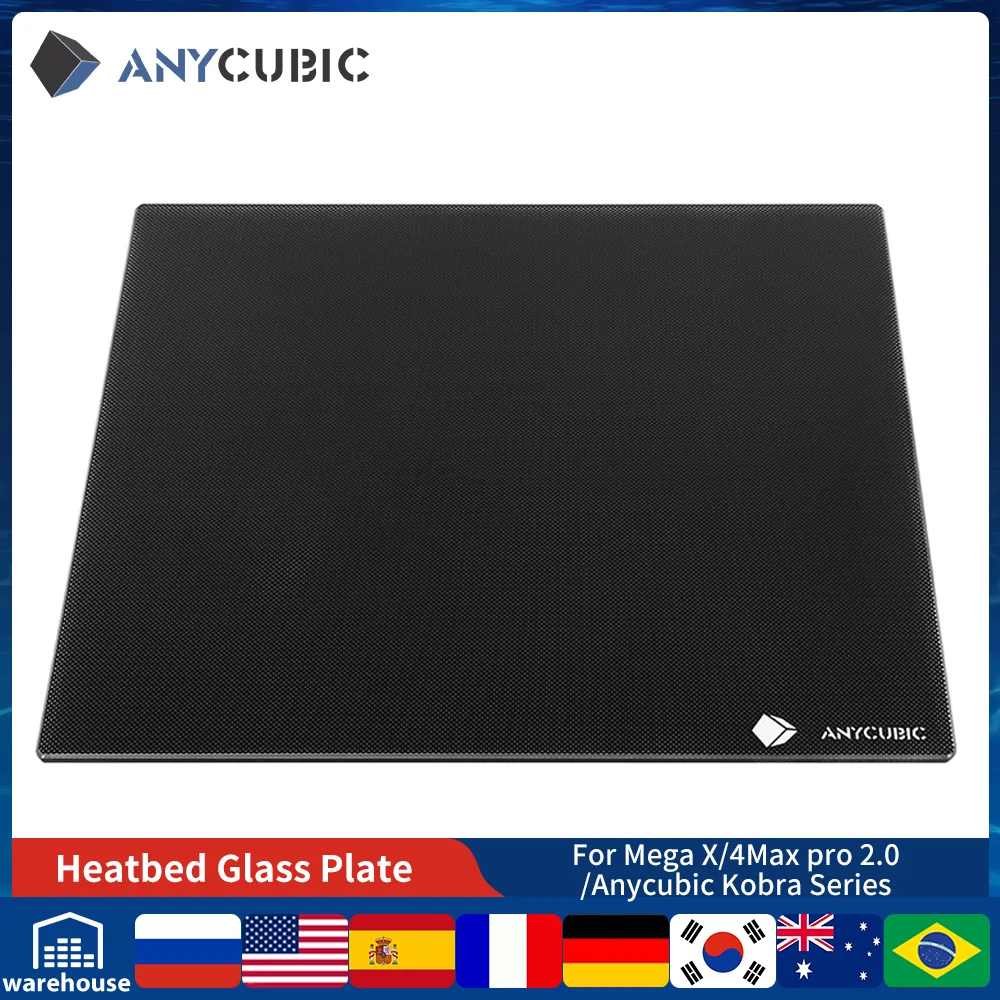 Anycubic-placa de Vidro para Impressora 3d Peças Impressora 3d Cama de Calor Mega x Kobra Plus 4max Pro 2.0 Kobra Max