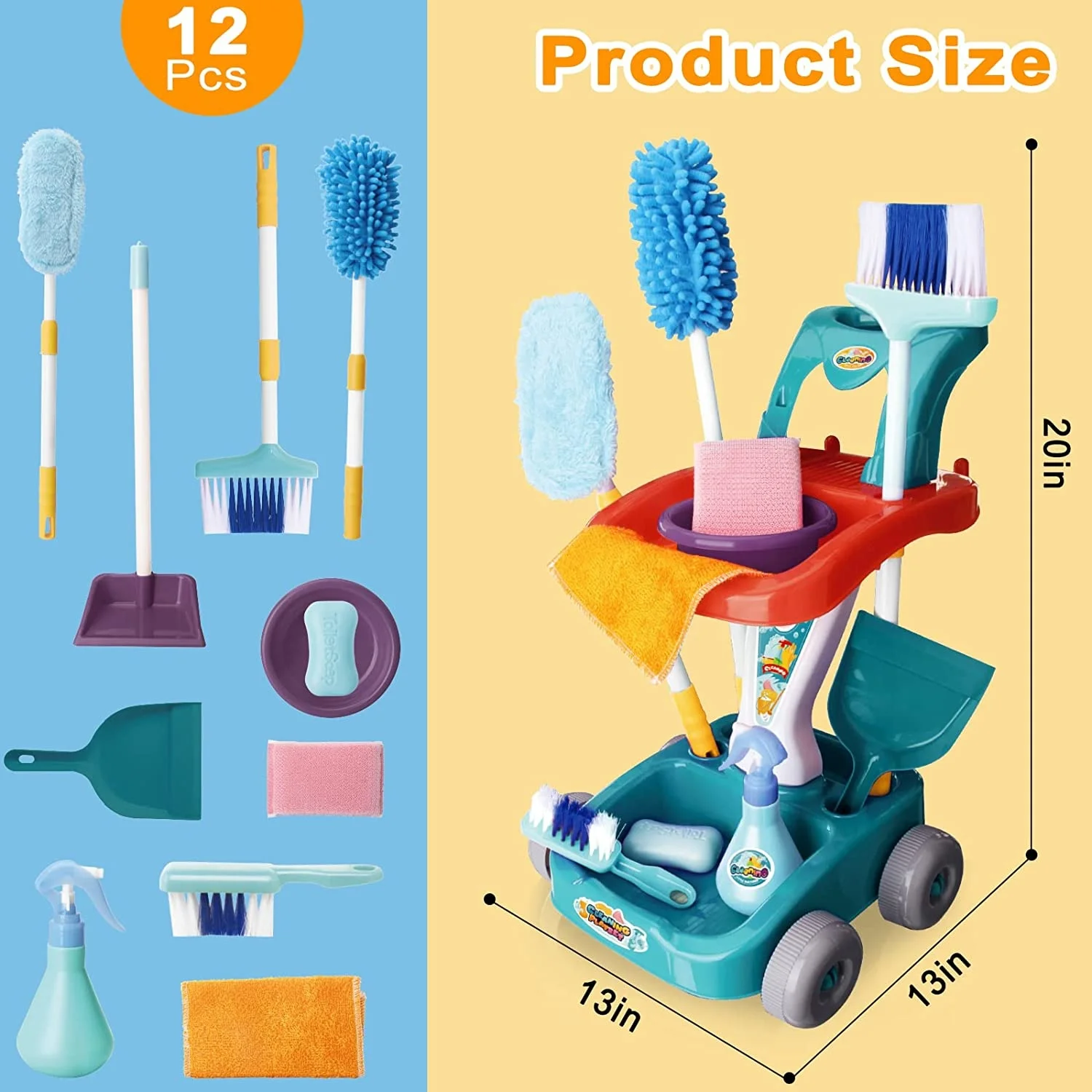 Simulation Cleaning Tool Sweeping Toy Vacuum Cleaner Cleaning Kit Tool Trolley Baby Play House Housework Toys Gifts for kids