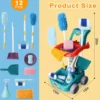 New Simulation Cleaning Tool Sweeping Toy Vacuum Cleaner Cleaning Kit Tool Trolley Baby Play House Housework Toys Gifts For kids 6