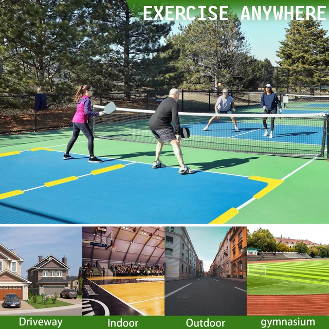 Pickleball Court Lines Marker Kit Anti-Slip and Wind-Resistant Throw Down Markers 28pcs Pickleball Net Court for Outdoor Court 6