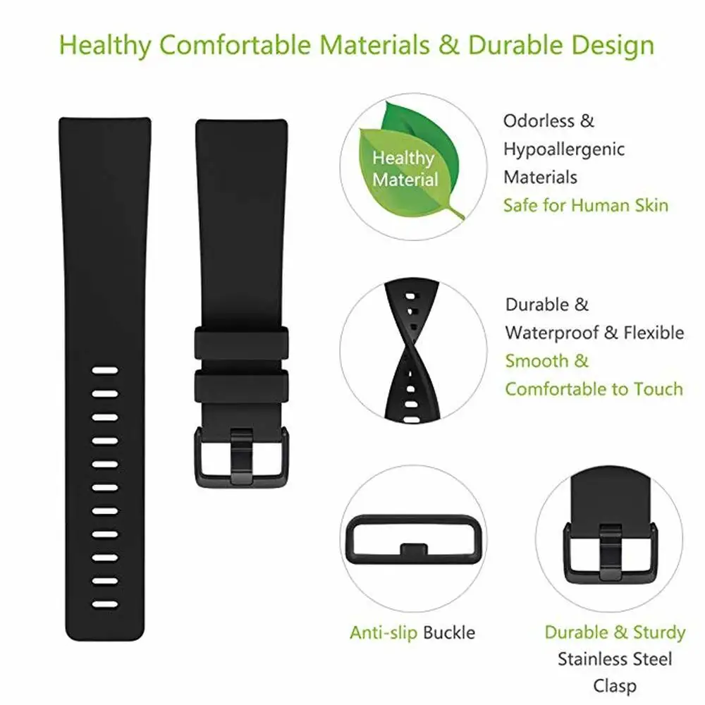 Premium Soft Silicone Sport Strap - Replacement Wristband