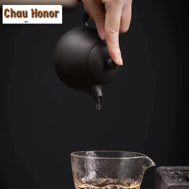 220ml Qingxi Purple Pottery Dragon Egg Pot Handmade Household Iron Tire Tea Maker Kung Fu Tea Set Tea Ceremony Accessories Gift