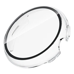 Premium Tempered Glass Case with Screen Protector & PC Cover Frame for Pixel Watch (Transparent)