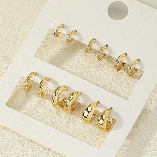 Stainless Steel Minimalist Circle Hoop Earrings for Women Simple Metal Circle Small Earrings Set Punk Unisex Rock Jewelry Gifts 2