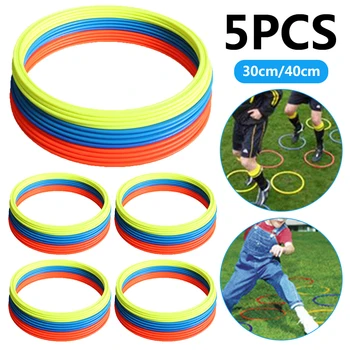 Diametro dell'attrezzatura 30cm 40cm di addestramento di Sport degli anelli di addestramento di agilità di velocità di calcio di 5 pz/set calcio