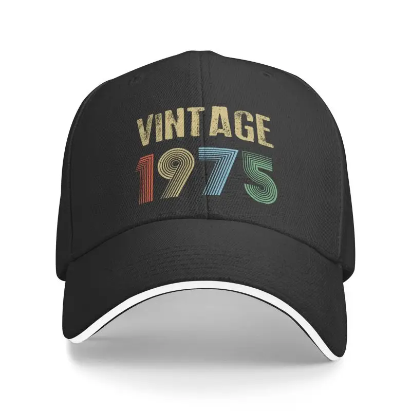 

Classic Vintage 1975 Baseball Cap for Men Women Personalized Adjustable Unisex 47 Years Old 47th Birthday Gift Dad Hat Hip Hop