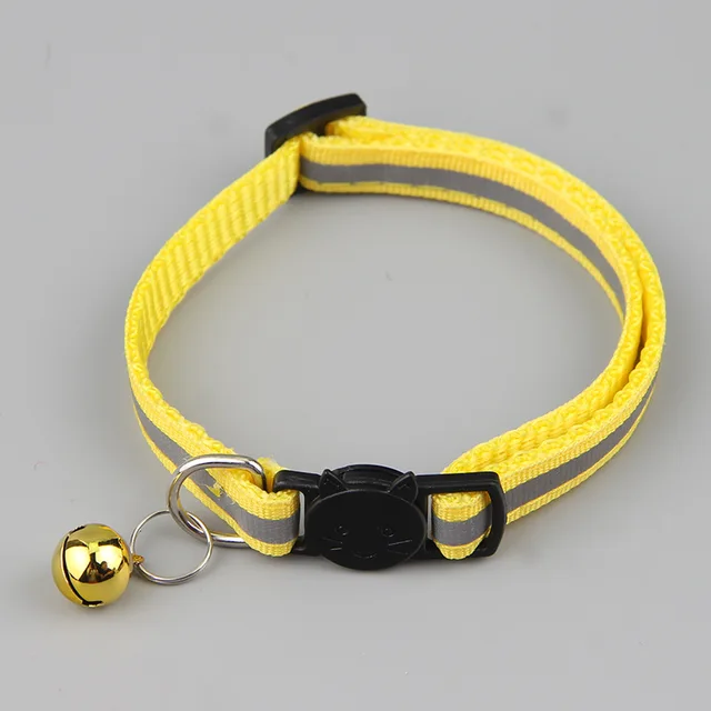 12 Colors Reflective Cats Bells Collars Adjustable Dog Leash Pet Collar for Cats and Small Dogs Pet Supplies 5