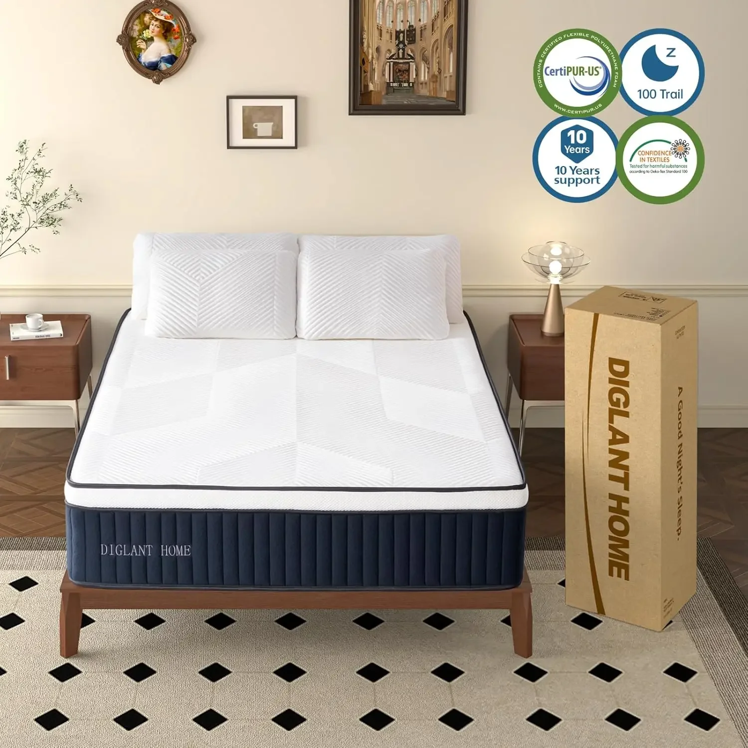 Children's Mattresses Full Mattresses 14 Inch Hybrid Soft Medium Plush Memory Foam Mattress Full Size Mattress