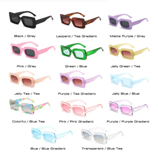 New Vintage Rectangle Purple Sunglasses For Women Men Fashion Small Square Frame Gradient Eyewear Shades UV400  Sun Glasses 4