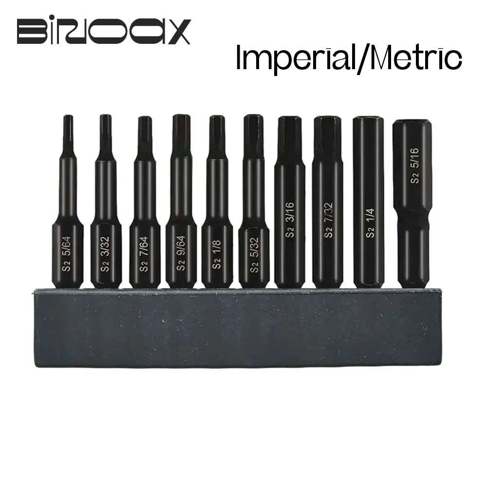 Binoax 마그네틱 육각 알렌 렌치 파워 드릴 비트 세트, SAE 메트릭 1/4 인치 S2 스크루 드라이버, 스크류 드라이버, 익스텐션 어댑터 팁, 10 개