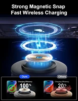 Multi-functional Magnetic Wireless Charger Night Light Speaker For Apple Watch&iPhone 17 16 15 14 13 12 Pro Max&AirPods 4/3 Pro - Image 3