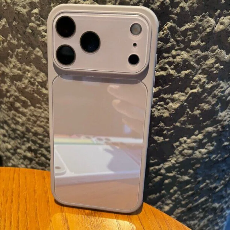Glossy Tempered Glass Phone Case with Crystal Lens Protection and Shockproof Bumper
