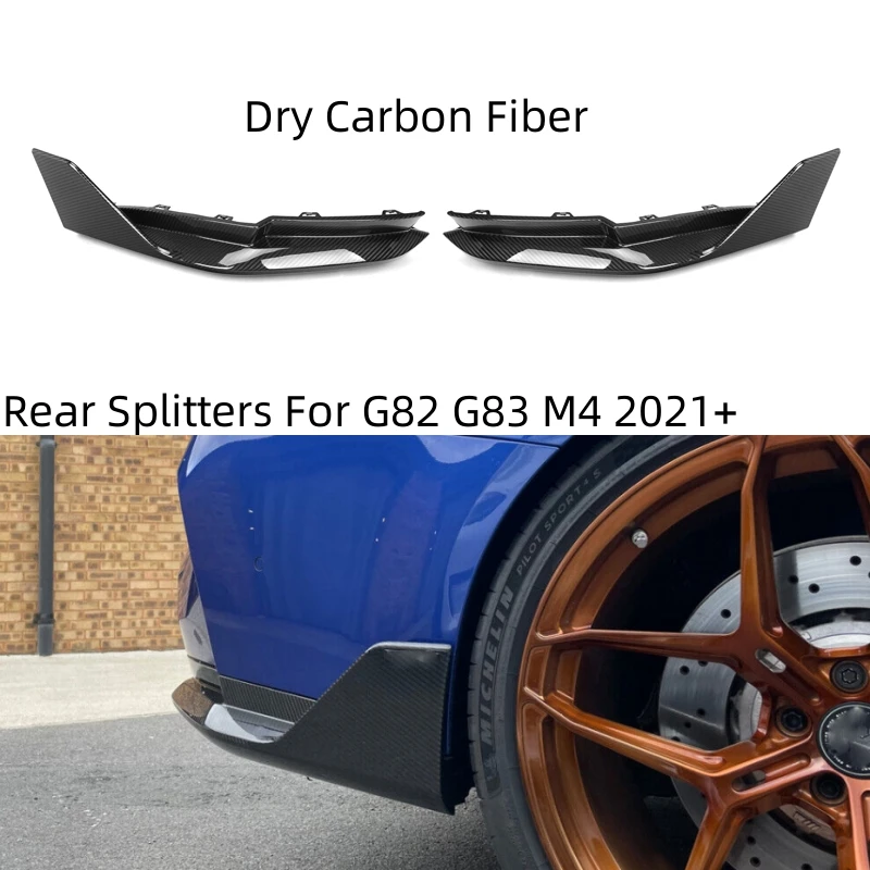 

Car Rear Bumper Canard Splitters for BMW M4 G82 G83 2021+Dry Carbon Fiber Diffuser Lip Flaps Protector