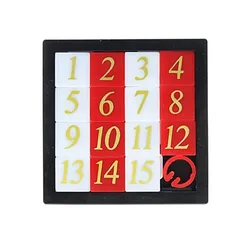 Interactive Educational Number Puzzle Toy for Kids - Sliding Logic Game with Plastic Tiles (Orange)