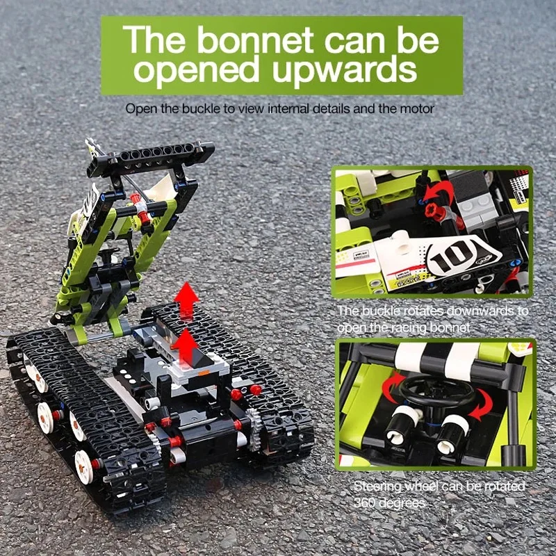 410pcs Technical Series Radio Controlled Tracked Racer Set