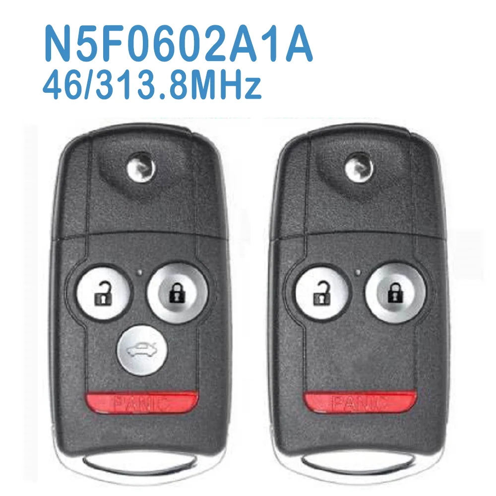 

2 Pcs/lot N5F0602A1A Auto Smart Remote FSK 313.8MHz 3/4B ID46 Chip Replace Car Key For Honda Accura MDX RDX 2007-2013