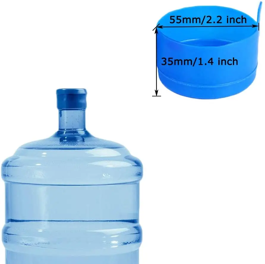 2/5Pc 비 유출 캡 교체 55mm 3 및 5 갤런 비 유출 물 주전자 캡 재사용 가능한 물병 스냅 온 캡 안티 스플래시 껍질